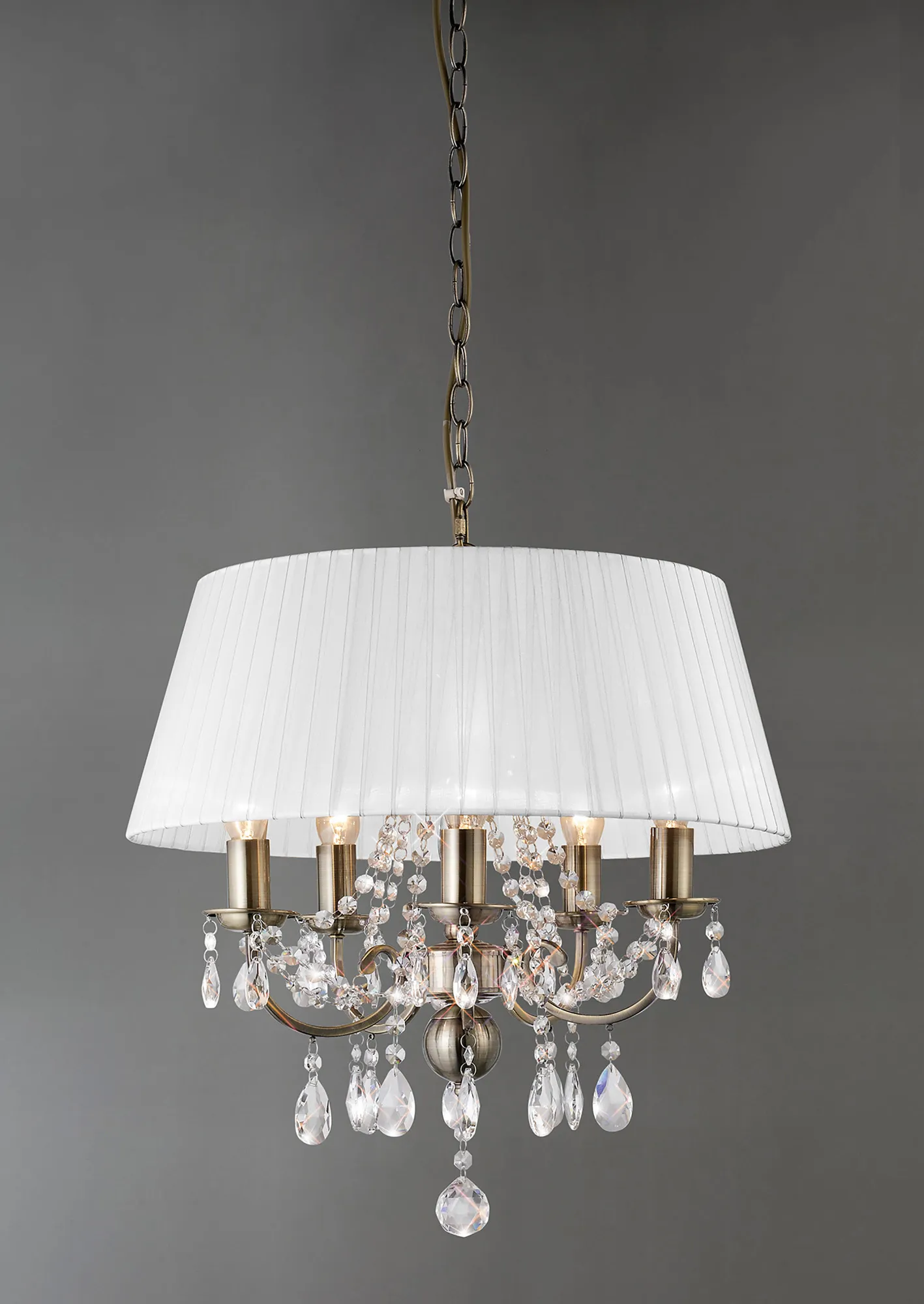 IL30047/WH  Olivia Crystal Pendant 5 Light